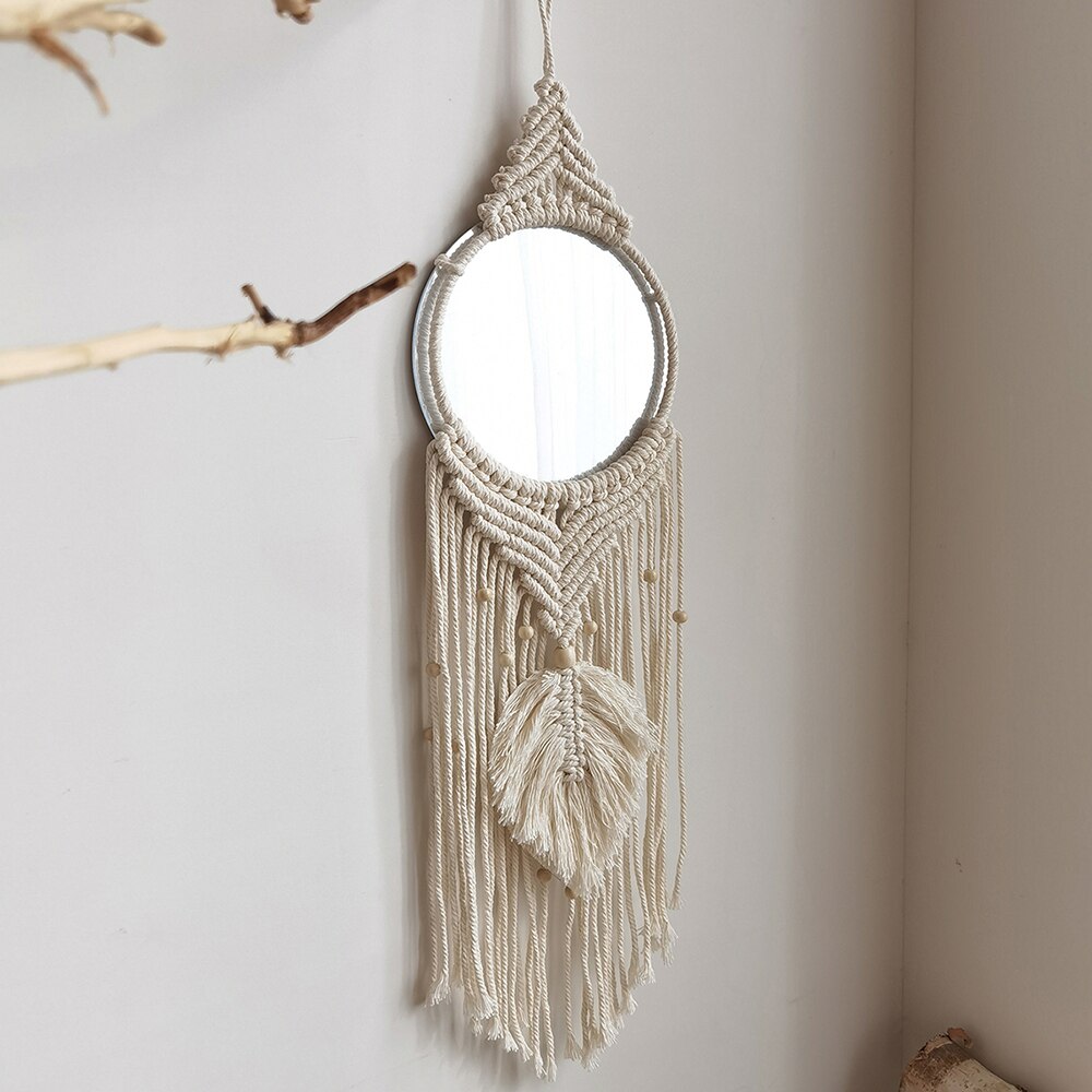 Boho-Macrame Mirror Wall - Orchid Unique  SPECIFICATIONS Shape: Round Material: Glass Default Title Boho-Macrame Mirror Wall SPECIFICATIONS Shape: Round Material: Glass (Store description)  6 5 69936795 USD (Store description) 14:201450482#Mirror M0814 Default Title Orchid  Decor