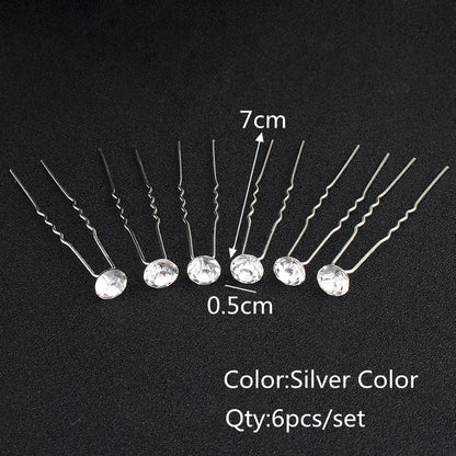 Efily Bridal Wedding Hair Accessories Rhinestone Hair Pins Forks for Women Pearl Hairpins Bride Headpiece Party Jewelry Gift - Orchid Unique 