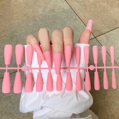 Matte Super Long Coffin False Nails - Orchid Unique 