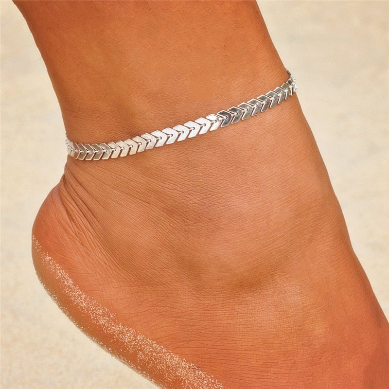 Bohemia Gold Color Chain Ankle Bracelet - Orchid Unique 