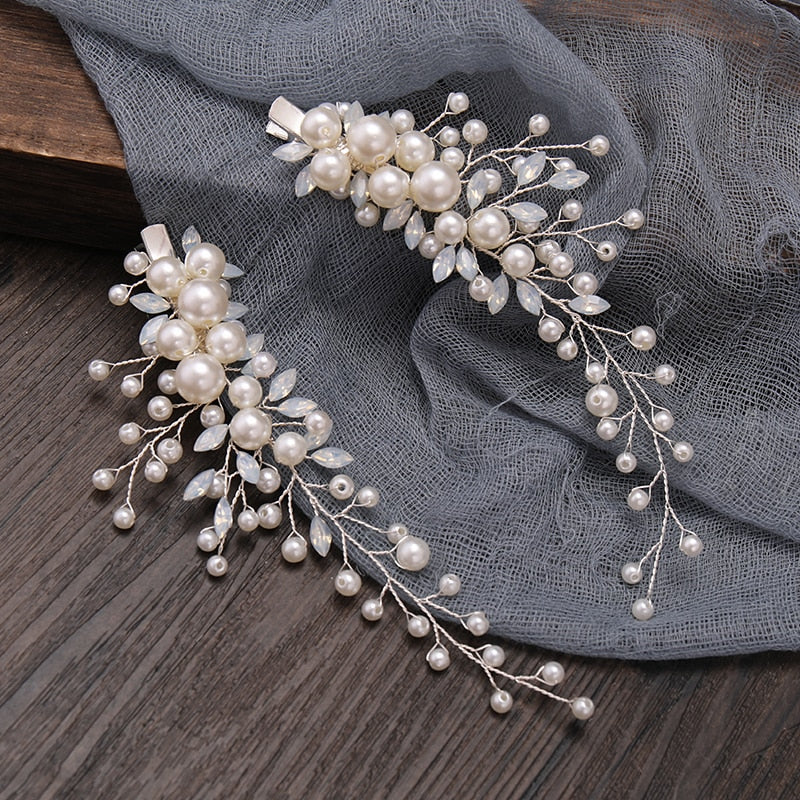 Rhinestone Pearl Hair Clip - Orchid Unique 