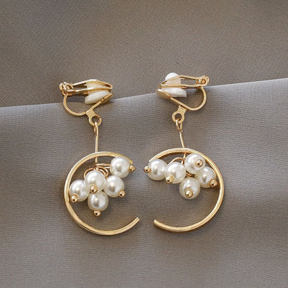 Cute Handmade pearl clip on Earrings - Orchid Unique 