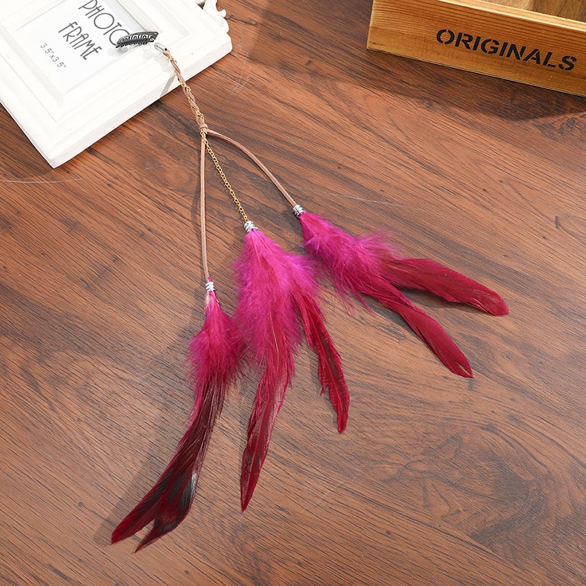 Levao Indian Festival Tassel Feather Hair Combs Hairpins for Women Hippie Headpiece Ethnic Head Band Hair Comb Clips Headwear - Orchid Unique  Orchid Unique 