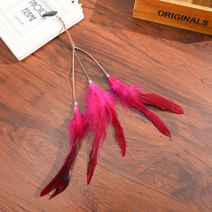 Levao Indian Festival Tassel Feather Hair Combs Hairpins for Women Hippie Headpiece Ethnic Head Band Hair Comb Clips Headwear - Orchid Unique 