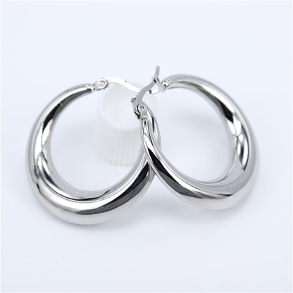 Smooth Exquisite Big Circle Hoop Earrings - Orchid Unique 