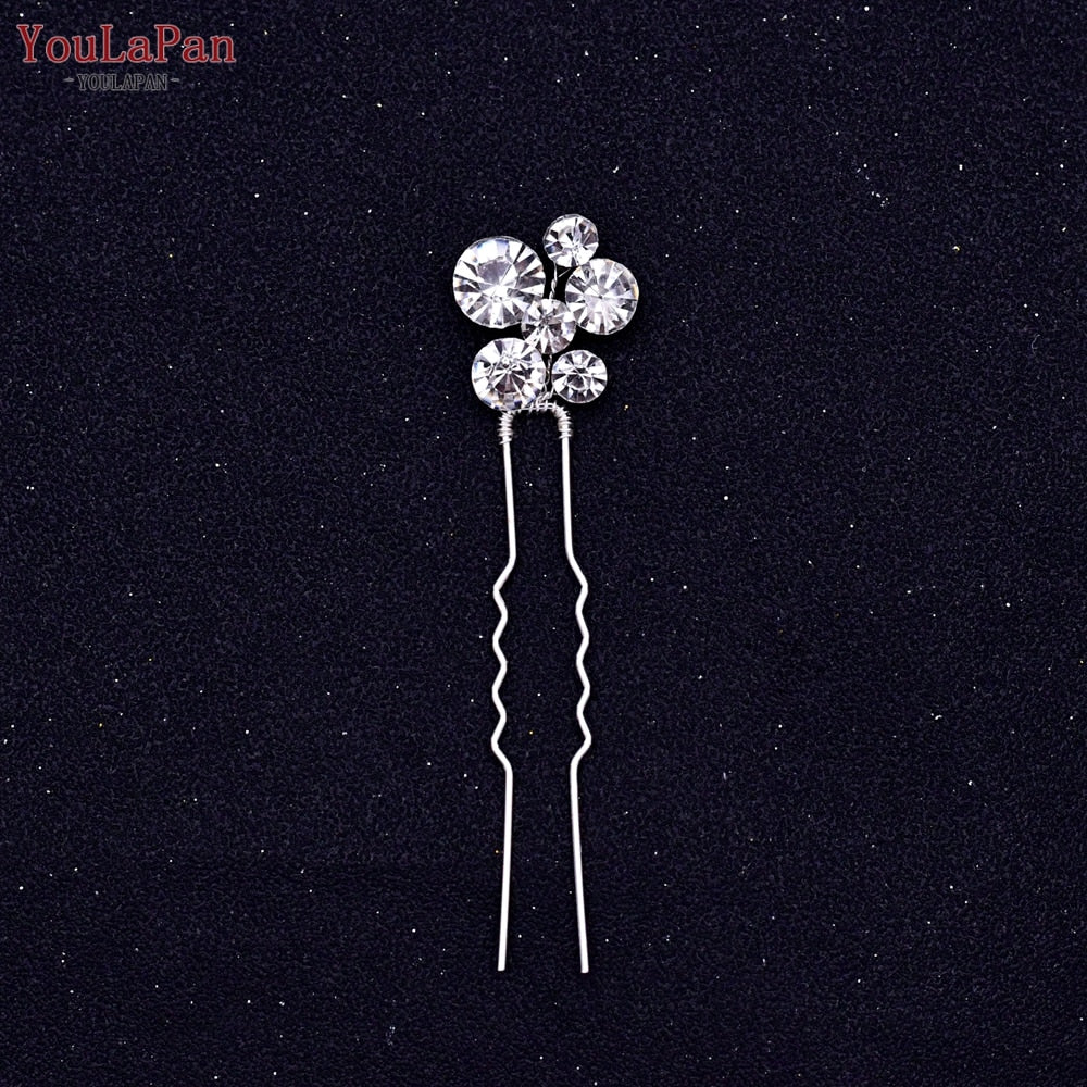 YouLaPan HP133 Rhinestone Crystal Bridal Hair Accessories Women Hair Comb Bride Hair Clips Flower Hair Pins Party Headpiece - Orchid Unique 