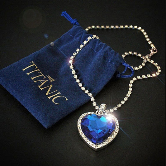 Heart of Ocean Blue Heart Pendant Necklace - Orchid Unique 