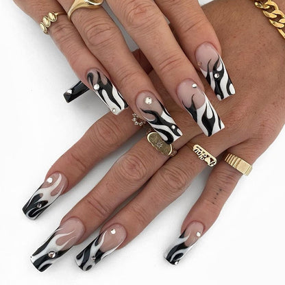 Fake Nails With stylish Decorations - Orchid Unique 