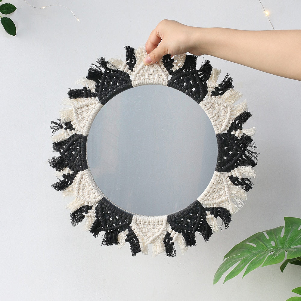 BOHO Macrame Decorative Wall Mirror - Orchid Unique 