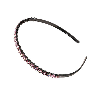 Fashion Pearl Non-Slip Rhinestone Hairbands Elastic Flower Women Hair Hoop Bands Headband Bezel Girls Hair Accessories Headdress - Orchid Unique 