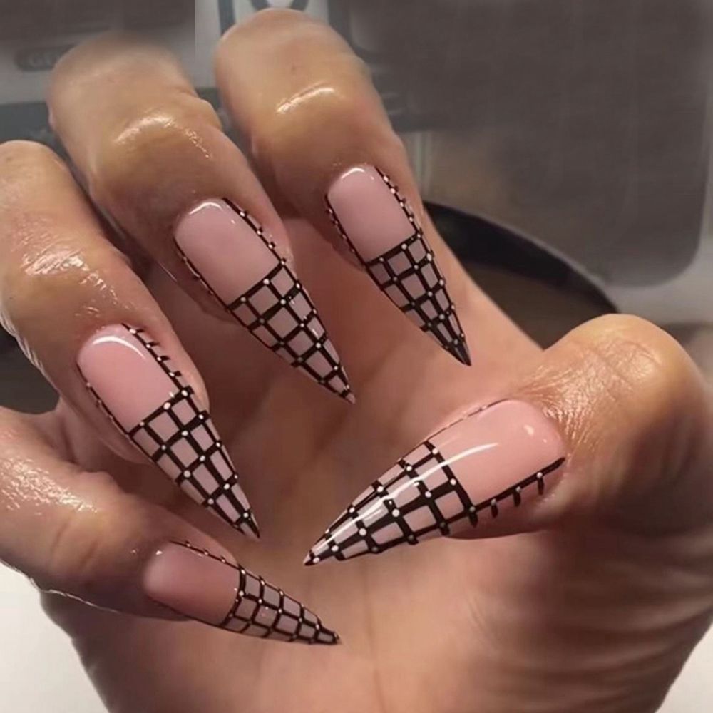 Long Stiletto False Nails - Orchid Unique 