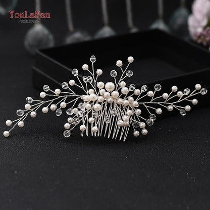 YouLaPan HP133 Rhinestone Crystal Bridal Hair Accessories Women Hair Comb Bride Hair Clips Flower Hair Pins Party Headpiece - Orchid Unique 