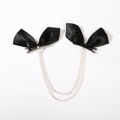 Vintage Bow Pearl Chain Hairpins - Orchid Unique 