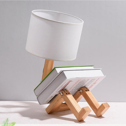 Robot Shape Wooden Table Lamp - Orchid Unique 