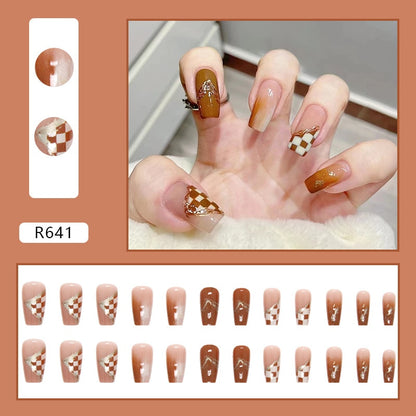 Full Cover Wearable Press Fake Nails - Orchid Unique 