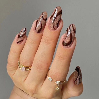 Fake Nails With stylish Decorations - Orchid Unique 