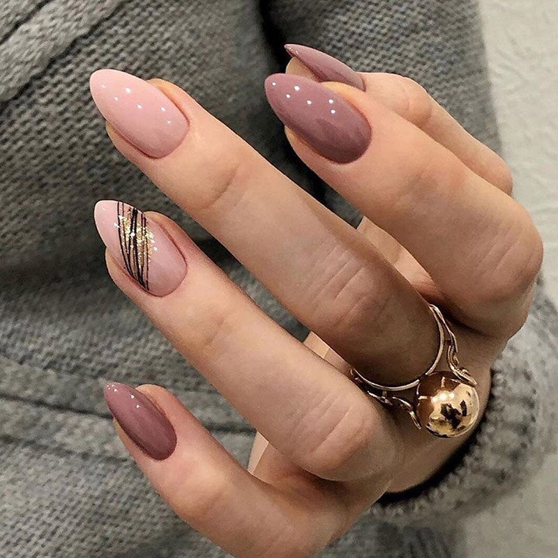 Mid-length False Nails With Glue - Orchid Unique  Orchid Unique 