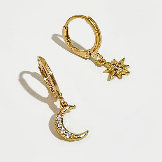 Moon Hoop Earrings - Orchid Unique