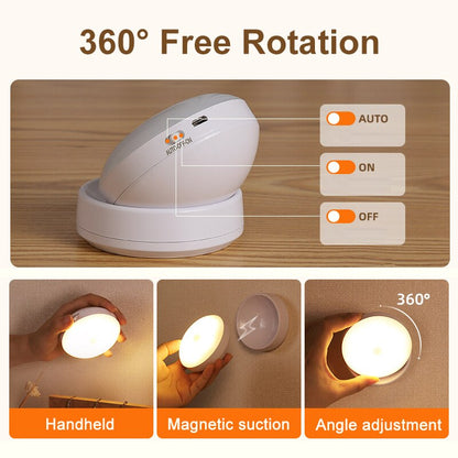 Wireless Round Motion Sensor LED Night Light - Orchid Unique 