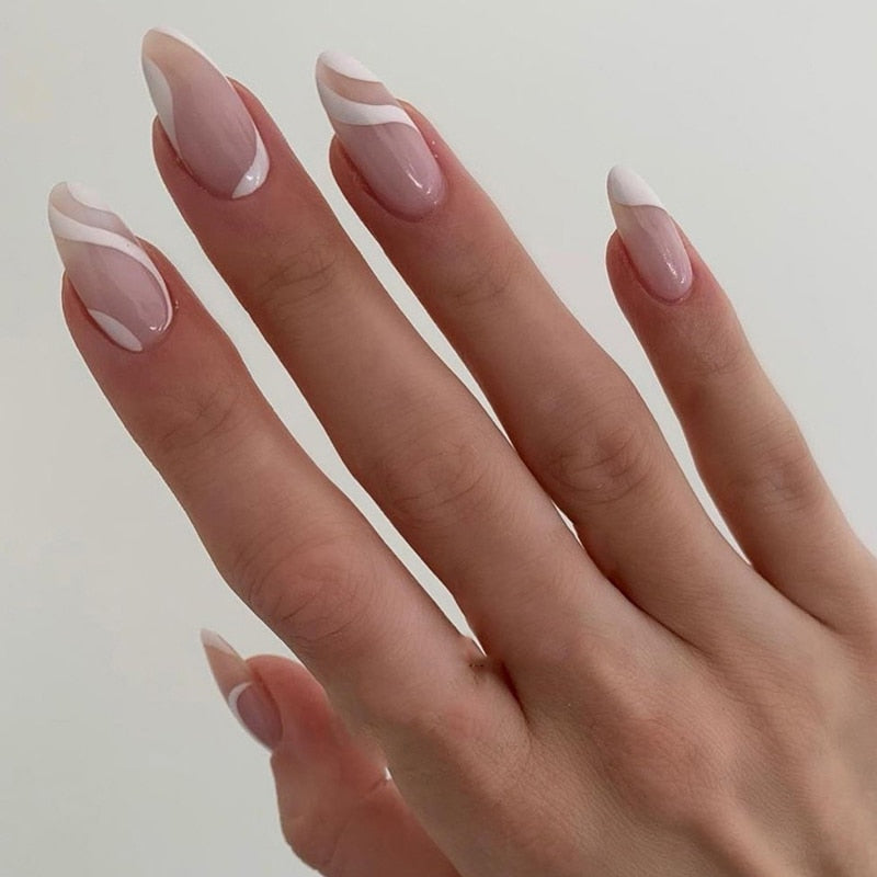 Mid-length False Nails With Glue - Orchid Unique  Orchid Unique 