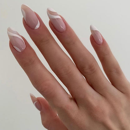 Mid-length False Nails With Glue - Orchid Unique 