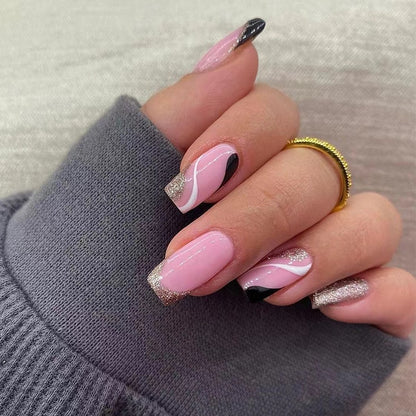 Fake Nails With stylish Decorations - Orchid Unique 