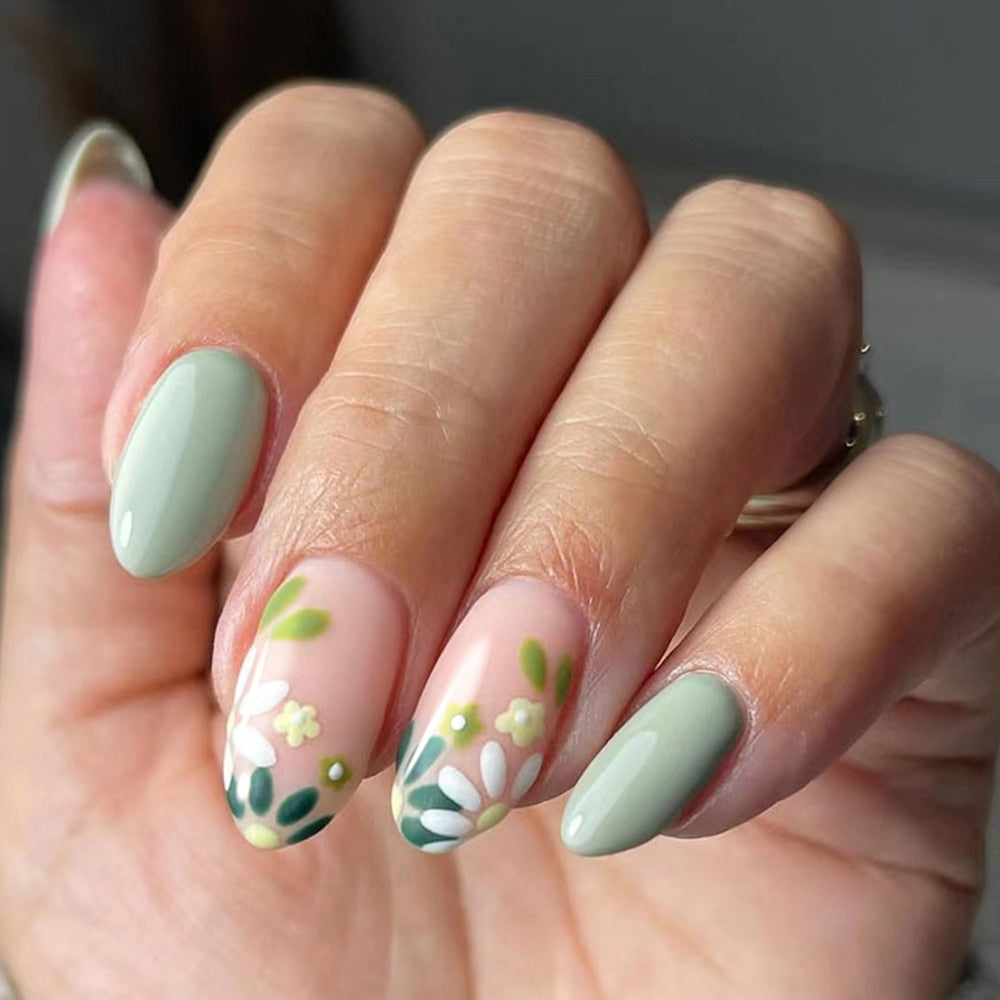 Mid-length False Nails With Glue - Orchid Unique  Orchid Unique 