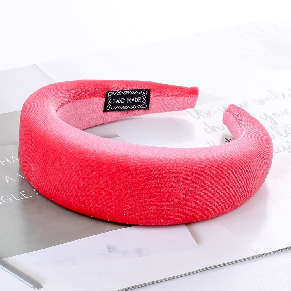 Haimeikang Solid Color Velvet Headband Hair Bands Winter New Sponge Hair Hoop Bezel Headbands For Women Fashion Hair Accessories - Orchid Unique  Orchid Unique 