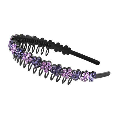 Fashion Pearl Non-Slip Rhinestone Hairbands Elastic Flower Women Hair Hoop Bands Headband Bezel Girls Hair Accessories Headdress - Orchid Unique 