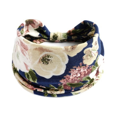 Boho Flower Print Wide Headbands - Orchid Unique  Orchid Unique 