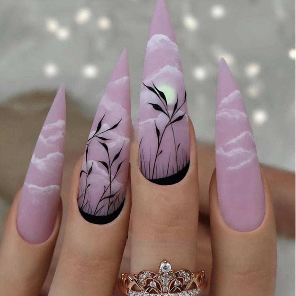 Long Stiletto False Nails - Orchid Unique  Orchid Unique 