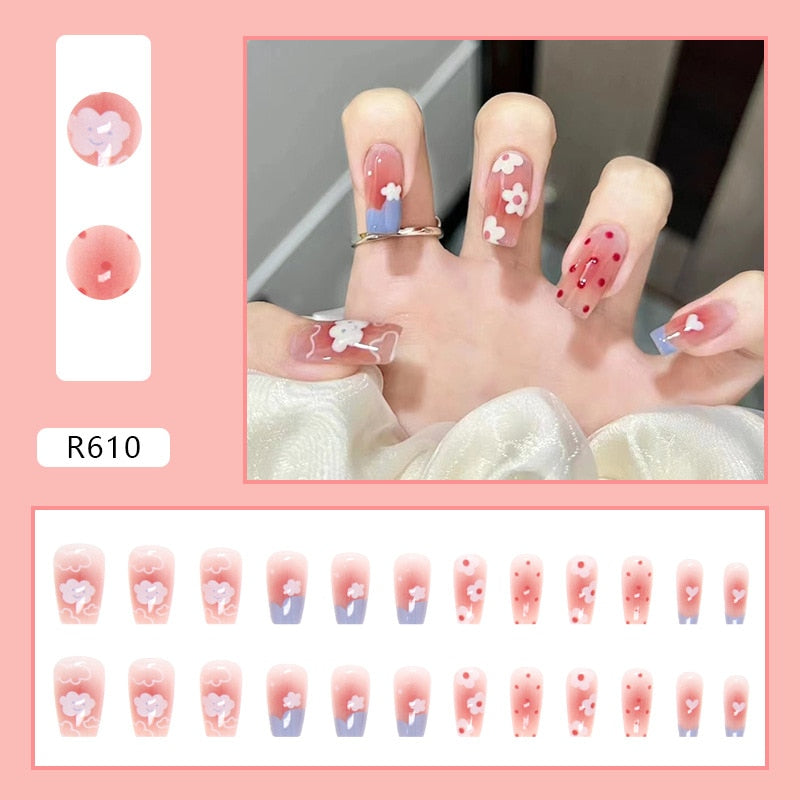 Full Cover Wearable Press Fake Nails - Orchid Unique  Orchid Unique 