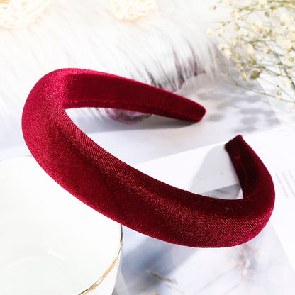 Haimeikang Solid Color Velvet Headband Hair Bands Winter New Sponge Hair Hoop Bezel Headbands For Women Fashion Hair Accessories - Orchid Unique 