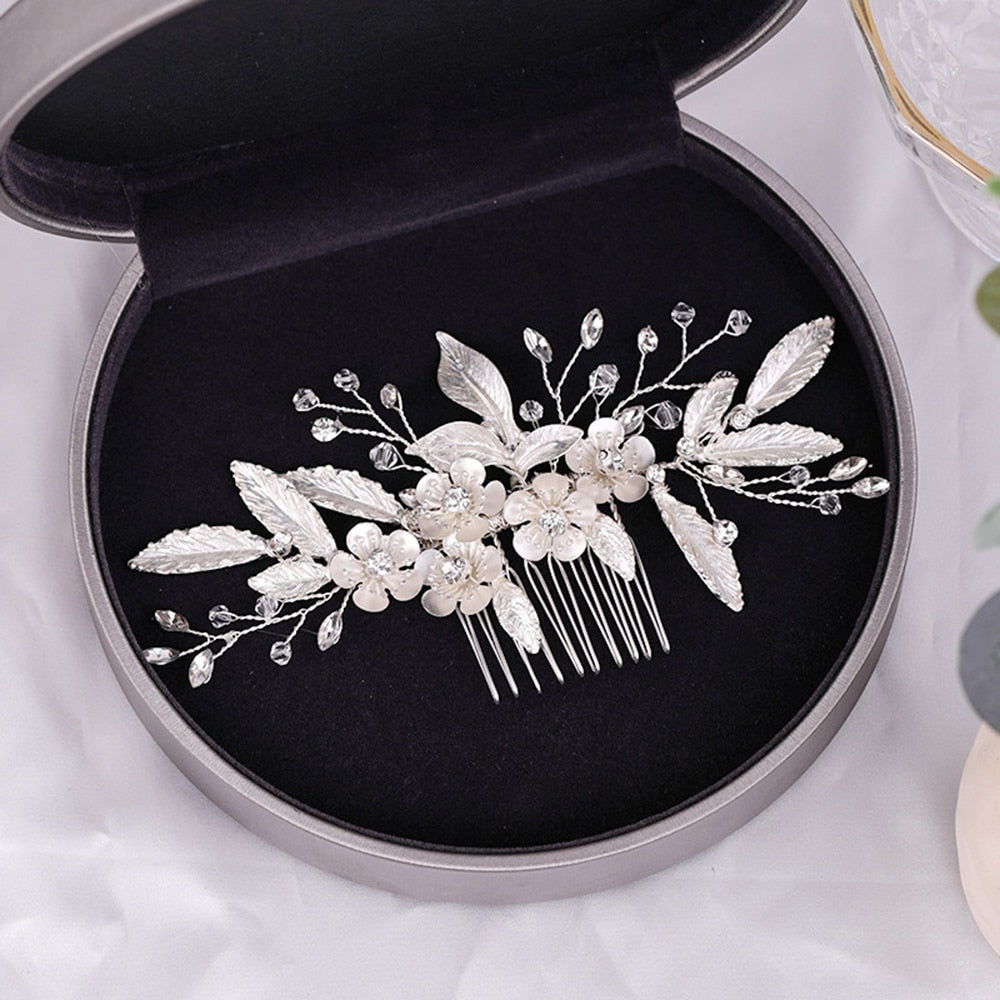 Rhinestone Bridal Hair Comb Pearl Tiaras - Orchid Unique  Orchid Unique 