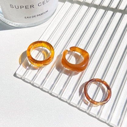 4Pcs/Set Colorful Sweet Acrylic Rings - Orchid Unique 