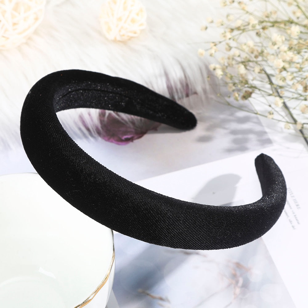 Haimeikang Solid Color Velvet Headband Hair Bands Winter New Sponge Hair Hoop Bezel Headbands For Women Fashion Hair Accessories - Orchid Unique  Orchid Unique 