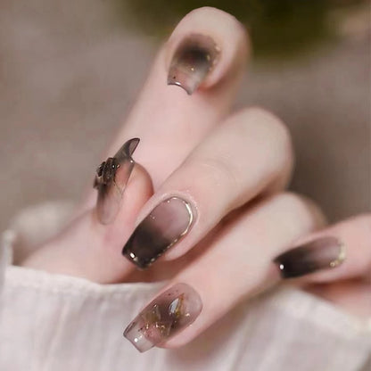 Fake Nails With stylish Decorations - Orchid Unique 