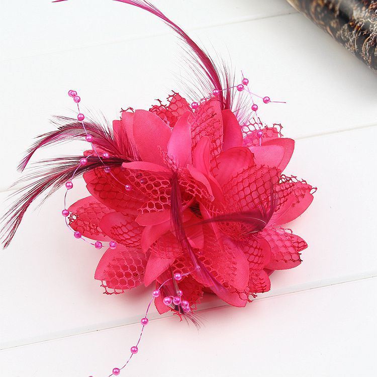 Feather Bead Corsage Hair Clip - Orchid Unique  Orchid Unique 