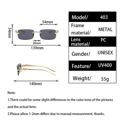 Vintage Sunglasses Rimless Cut Edge - Orchid Unique 