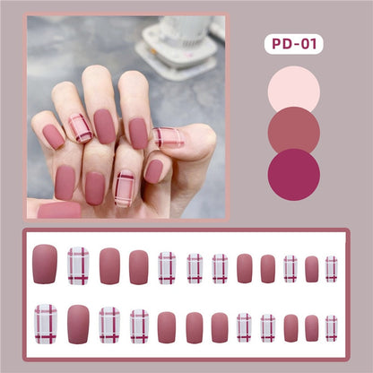 Short Wear Tips Nail False Patch - Orchid Unique 