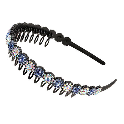 Fashion Pearl Non-Slip Rhinestone Hairbands Elastic Flower Women Hair Hoop Bands Headband Bezel Girls Hair Accessories Headdress - Orchid Unique 