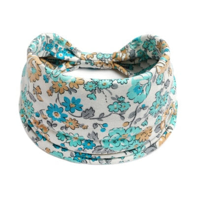 Boho Flower Print Wide Headbands - Orchid Unique 