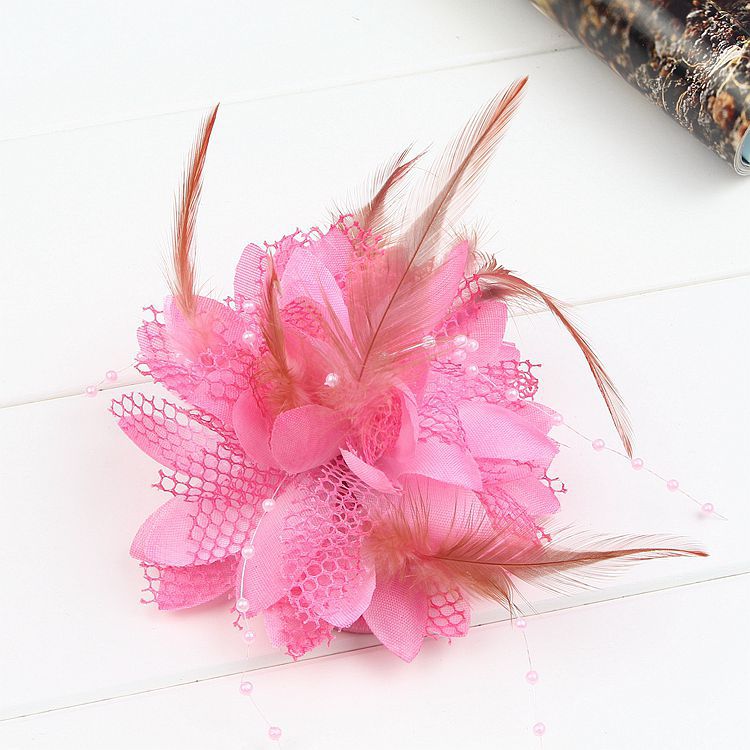 Feather Bead Corsage Hair Clip - Orchid Unique  Orchid Unique 