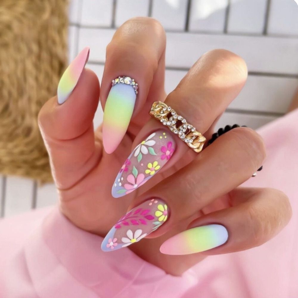 Long Stiletto False Nails - Orchid Unique 