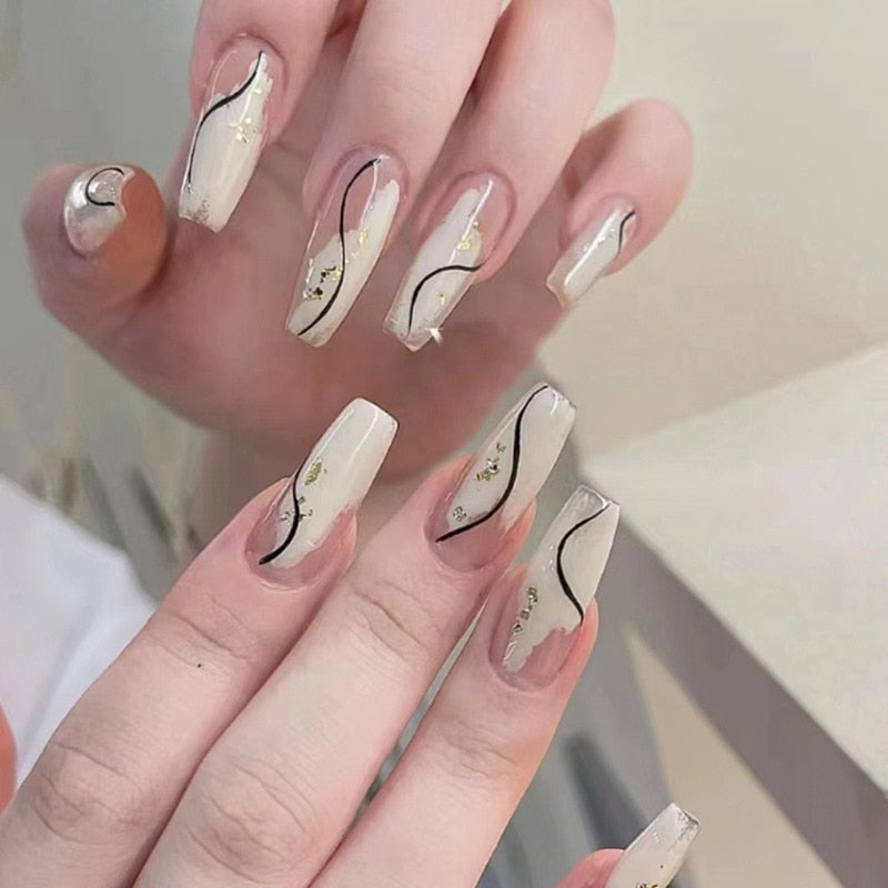 Fake Nails With stylish Decorations - Orchid Unique  Orchid Unique 