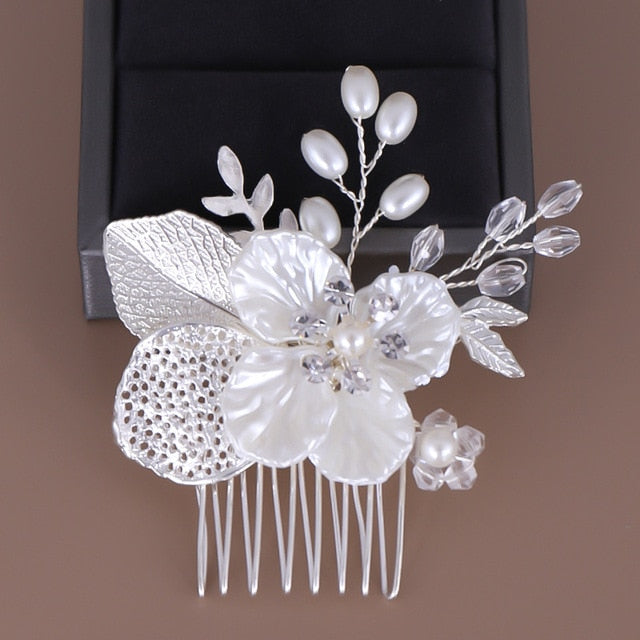 Rhinestone Bridal Hair Comb Pearl Tiaras - Orchid Unique  Orchid Unique 