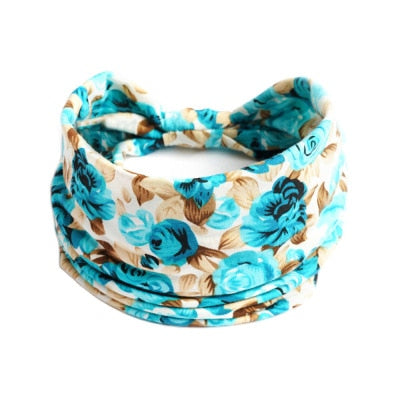 Boho Flower Print Wide Headbands - Orchid Unique  Orchid Unique 