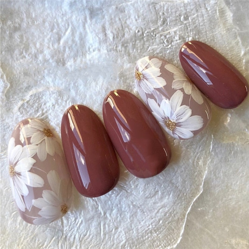 Mid-length False Nails With Glue - Orchid Unique  Orchid Unique 