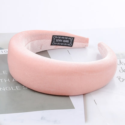 Haimeikang Solid Color Velvet Headband Hair Bands Winter New Sponge Hair Hoop Bezel Headbands For Women Fashion Hair Accessories - Orchid Unique 