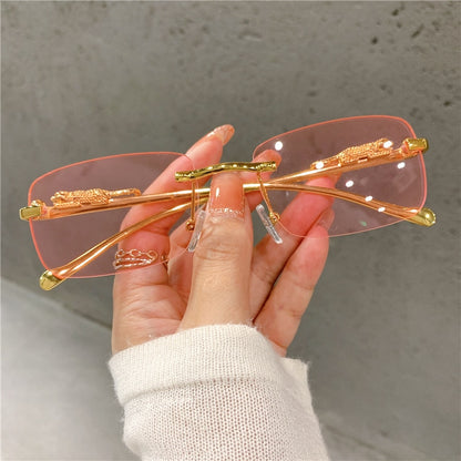 Vintage Sunglasses Rimless Cut Edge - Orchid Unique 